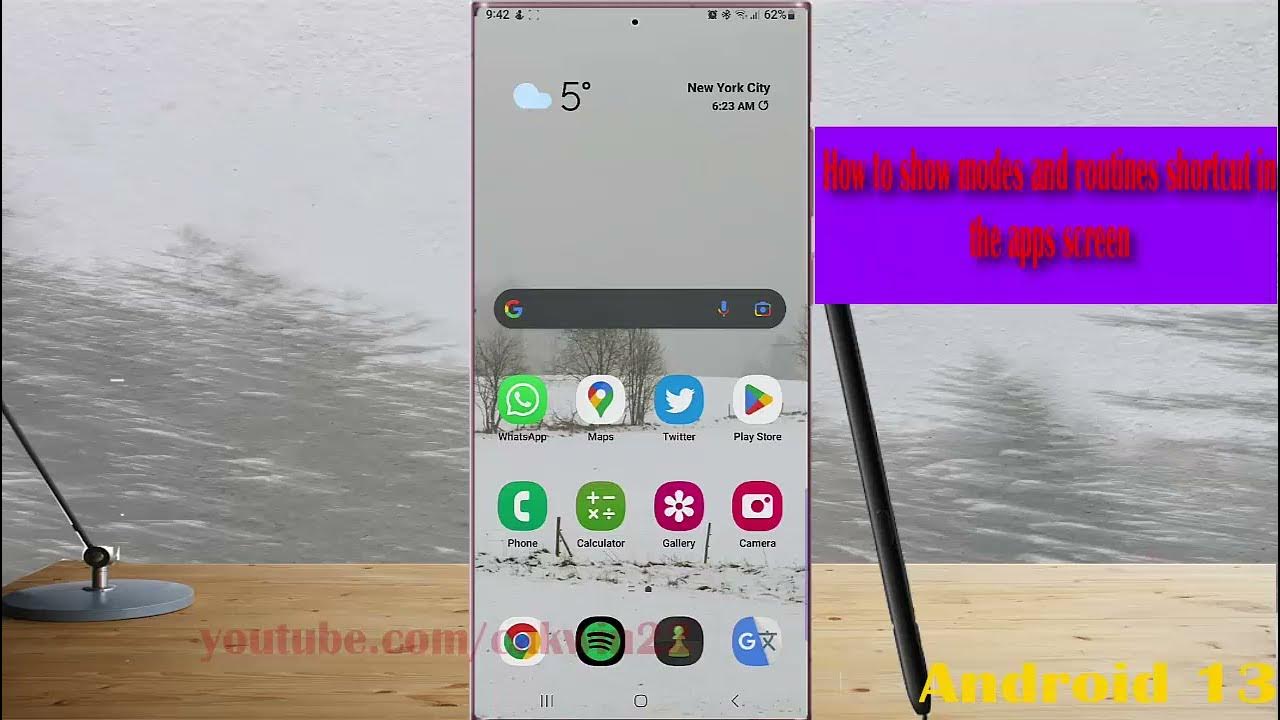 Samsung Galaxy S22 Ultra How to show modes and routines shortcut in
