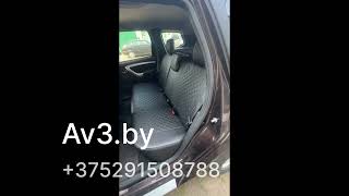 Чехлы на сиденья Renault Duster, 2015-2021, спинка делится, Экокожа, черная, отстрочка РОМБ