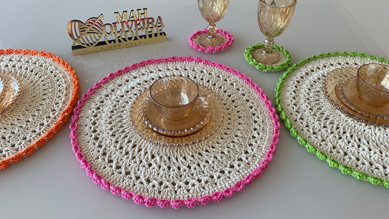Vídeo aula Sousplat em Crochê Lumina . Maravilhoso, diferenciado e econômico.