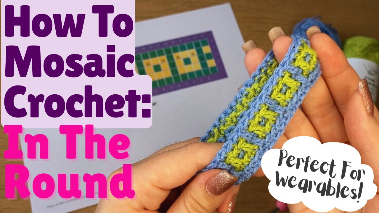 Как вязать мозаичное вязание крючком по кругу | Идеально для ношения! ✨