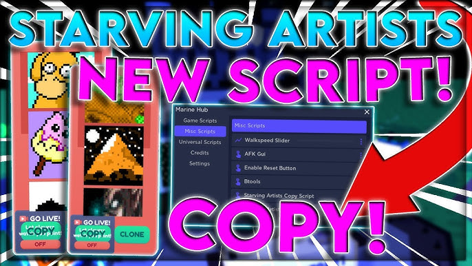 starving artists  Auto Draw & Copy Art - Roblox Script