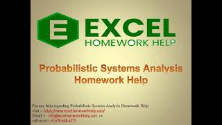 Probabilistic Systems Analysis Homework Help