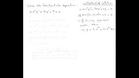 Cauchy Euler equations (repeated real roots)