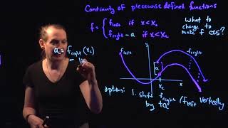 How to make piecewise functions continuous | Calculus (limits)
