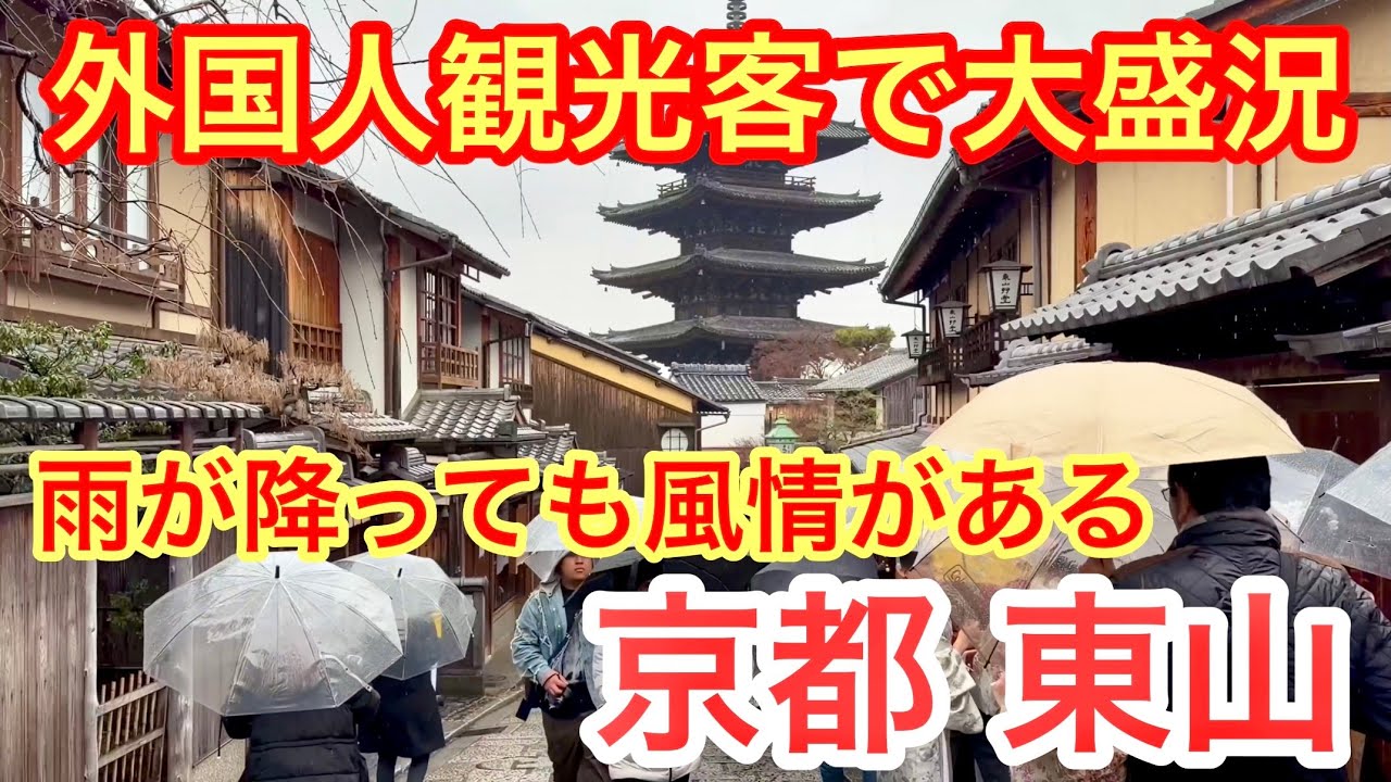 2026年2月25日 外国人観光客で大盛況 雨が降っても風情がある京都東山を歩く Walking around Higashiyama, Kyoto