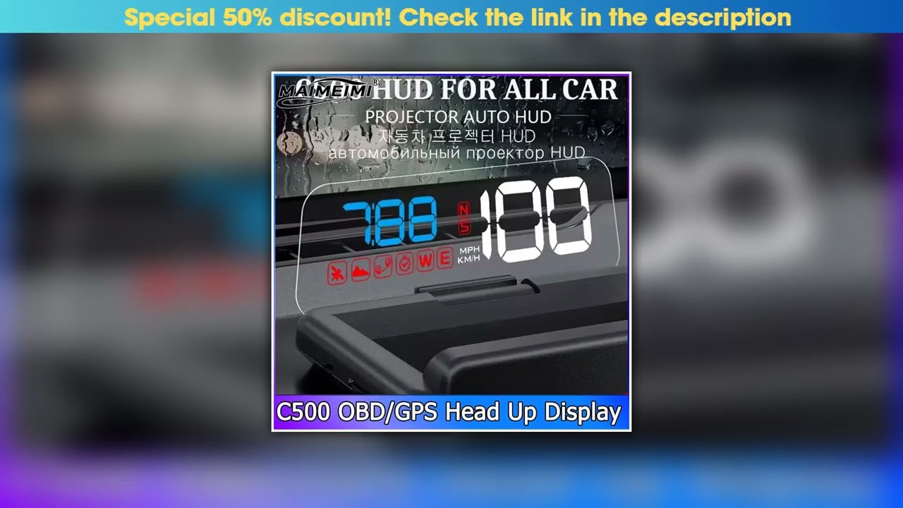 Best OBD/GPS HUD C500 T900 Head Up Display Mirror Projector On Board Computer Alarm Cartronics Acce