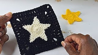 🧶🌟How to Crochet Star Granny Square (Easy Tutorial)