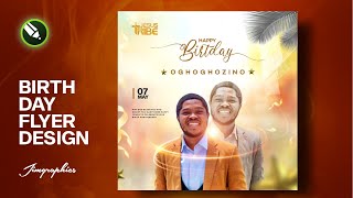 How to Design a Birthday Flyer | CorelDraw Tutorial screenshot 2