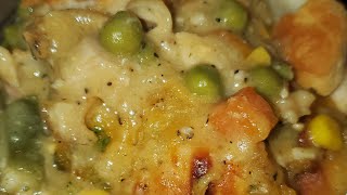 Chicken Pot Pie bake with canned biscuits