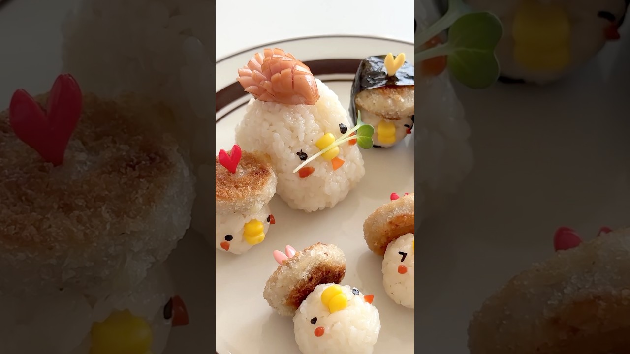 꼬꼬병아리 주먹밥 만들기🐔🐤✨#lunchbox #foodart