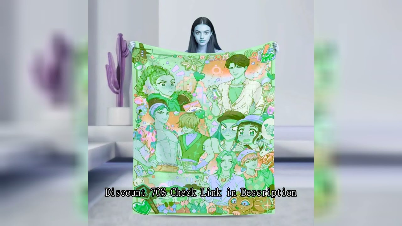 K-Pop Group Demon Hunters Cozy Super Soft Flannel Blanket, Lovely Anime Character Warm Throw Blanket
