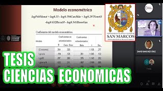 TESIS ECONOMIA. GRADO DE DOCTOR UNIVERSIDAD MAYOR DE SAN MARCOS UNMSM. SUSTENTO