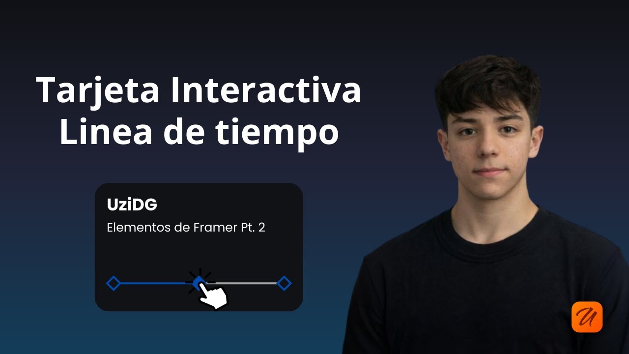 Tarjeta interactiva, linea de tiempo | Framer