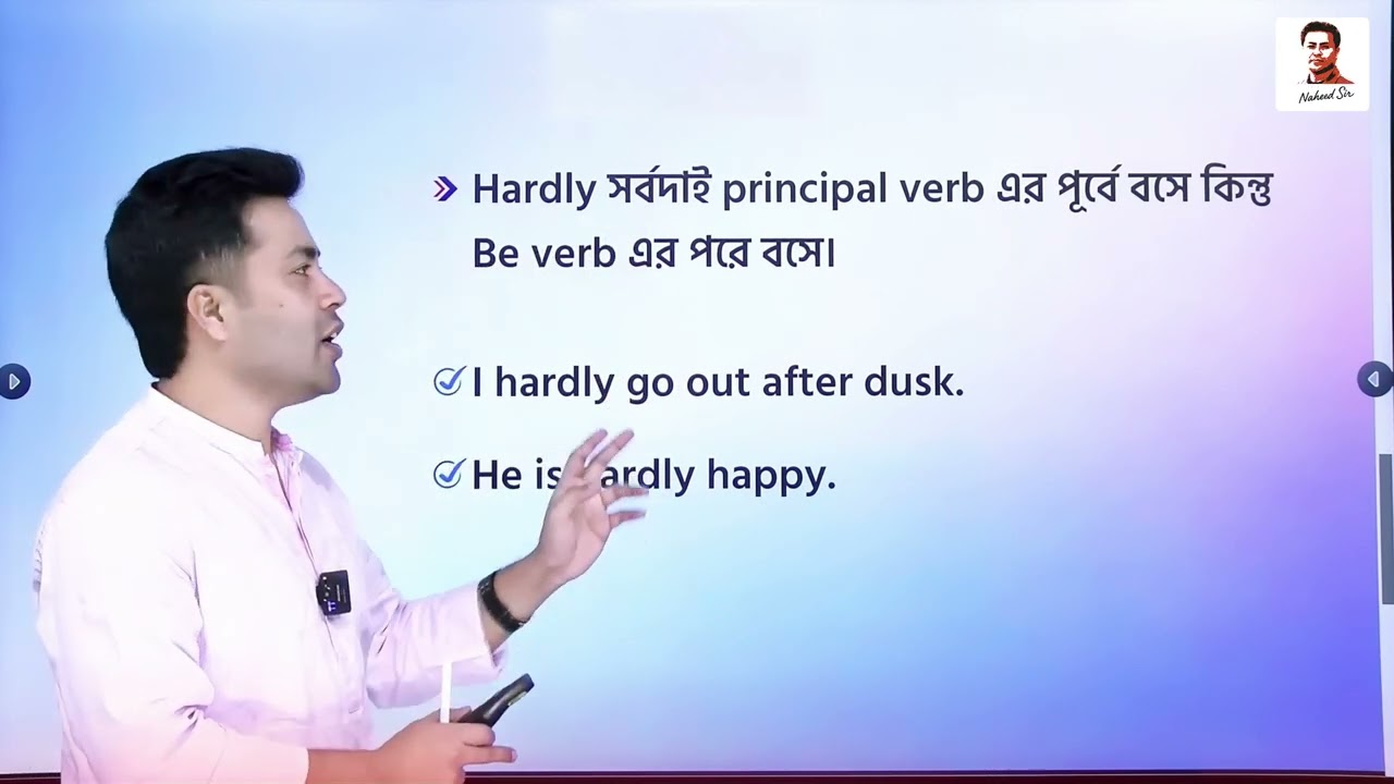 বাক্যে Hardly কোথায় বসে এবং এর অর্থ  কেমন হয় ?  | Naheed Sir