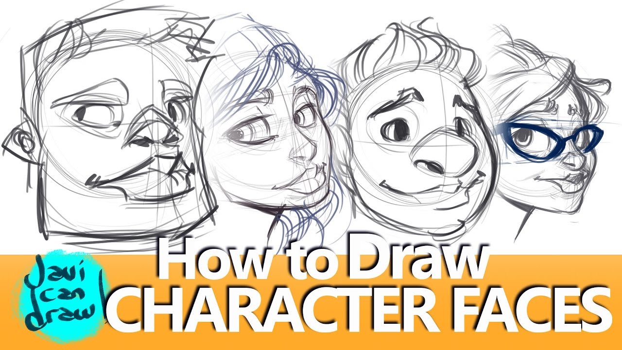 HOW TO DRAW FACES, HAIR, HATS AND GLASSES - YouTube