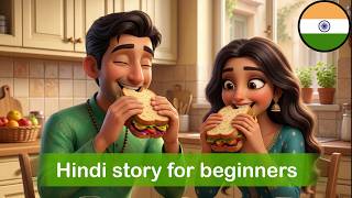 Learn Hindi with a Story: Aarav & Priya Make a Sandwich! (Slow & Easy A1 Hindi) screenshot 3