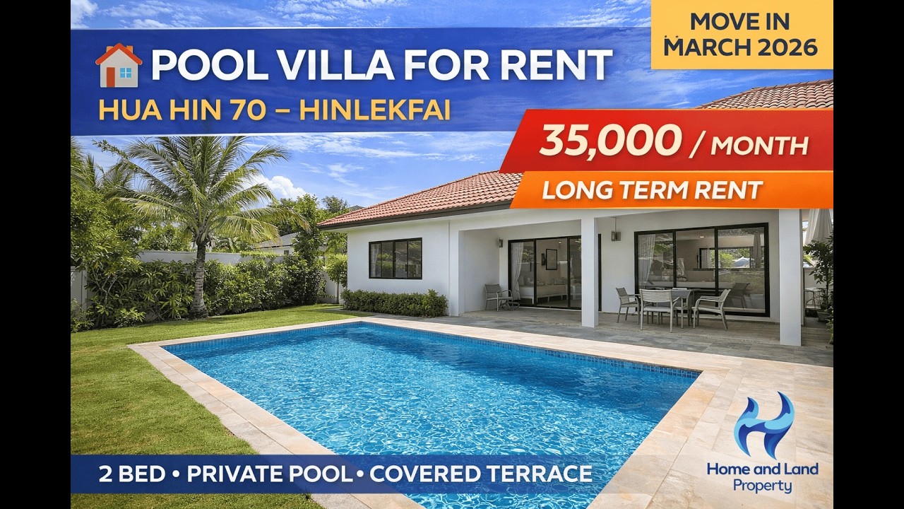 Beautiful Pool Villa for Long-Term Rent | Hua Hin 70 Hinlekfai | 35,000 THB / Month