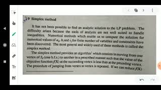 Simplex method (canonical form)
