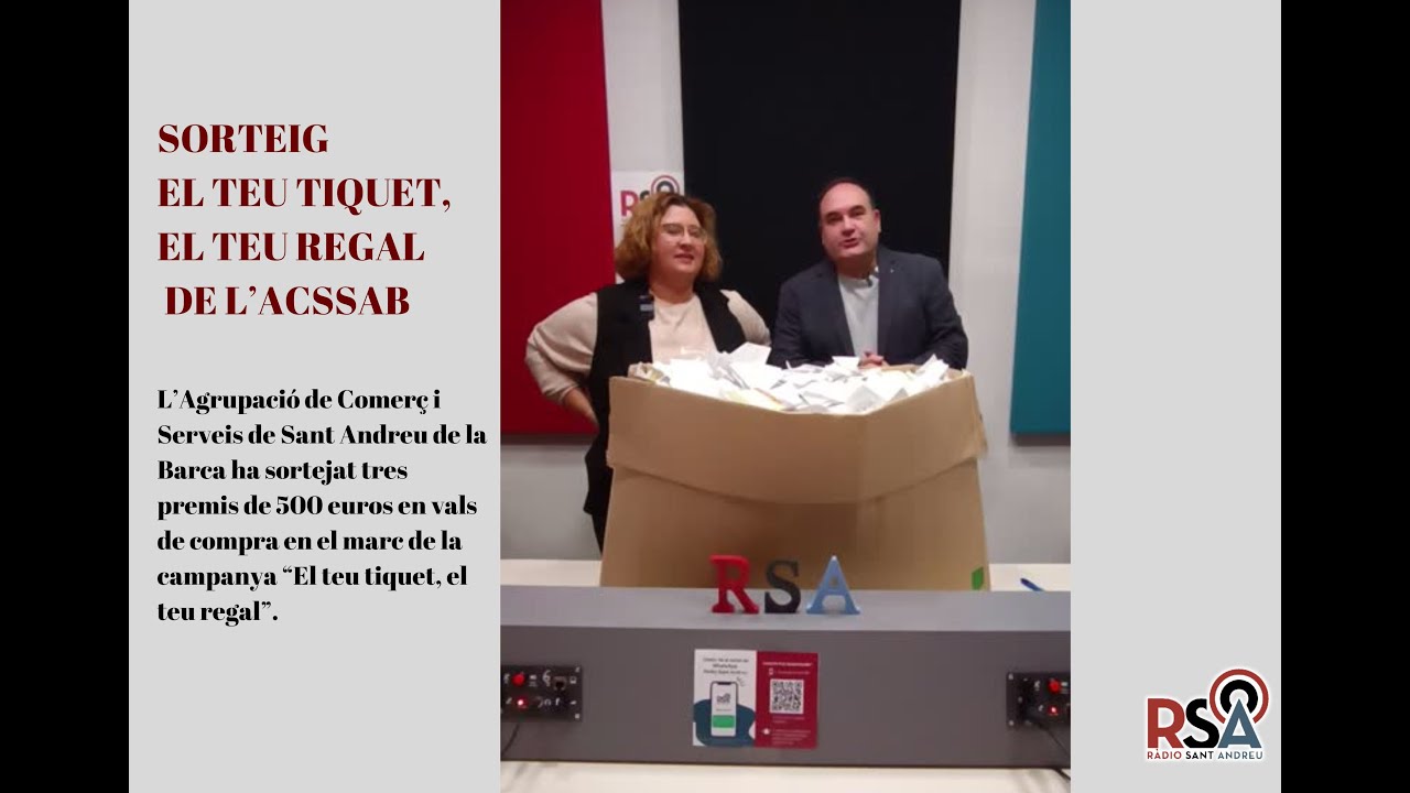 L’ACSSAB ha sortejat els 1.500 euros de la campanya El teu tiquet, el teu regal
