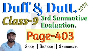 Duff & Dutt Class 9 Page 403. || Duff & Dutt Model Question Set Class IX. @NipakNag