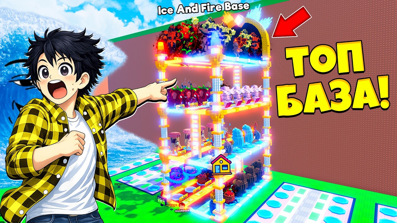 ПРОКАЧАЛ СВОЮ БАЗУ НА МАКСИМУМ ! ОГОНЬ И ЛЕД ОБНОВА И НОВЫЕ БРЕЙНРОТЫ В СБЕГИ ОТ ЦУНАМИ в Роблокс!