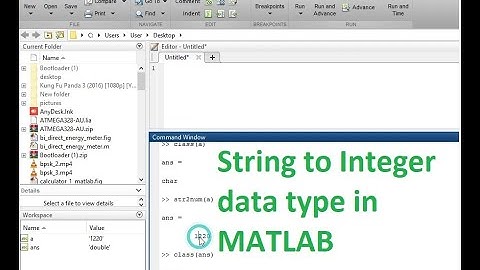 How to convert string to integer data type in matlab | string to number in matlab