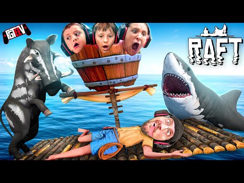 RAFT 2021!  Low iQ Raftmates vs. SHARK (FGTeeV Boys Gameplay)