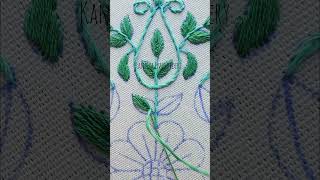 Fly stitch leaf embroidery #handembroidery #art