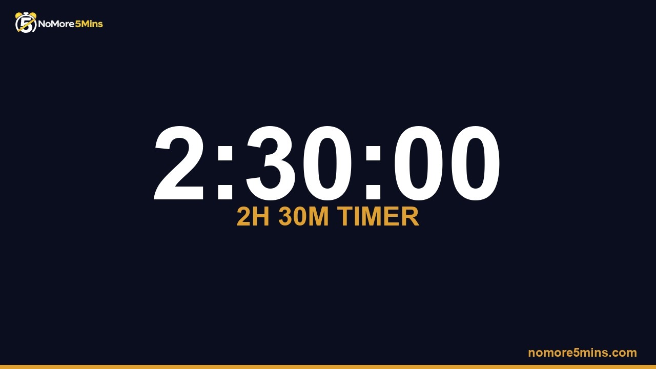 2 Hours 30 Minute Timer — 150 Minute Countdown Timer with Alarm - YouTube