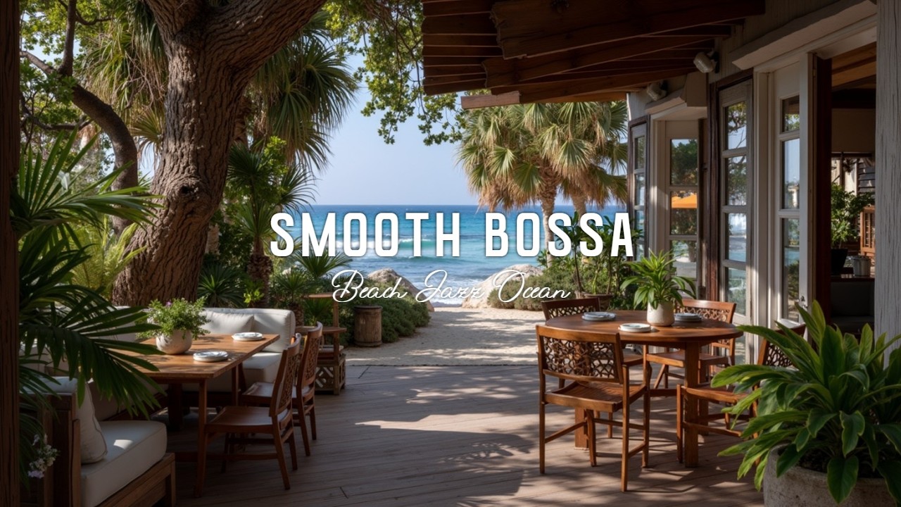 Расслабляющий джаз в пляжном кафе Звуки океана для учебы и работы