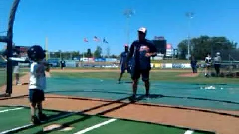 David Wesolowski takes batting practice at Trustma...