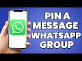 How To Pin A Message in WhatsApp Group 2023