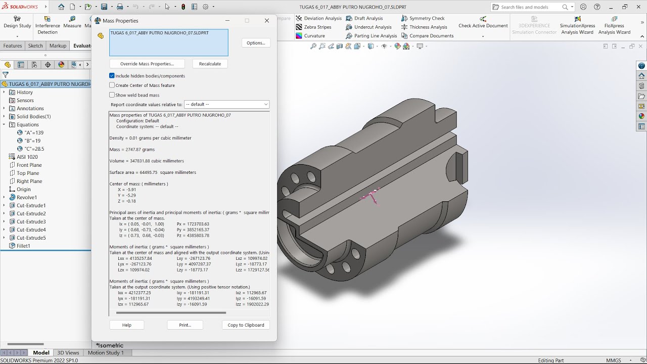 Tutorial How To Make Part Tooling Cylinder In Solidworks | CSWA Tutorial
