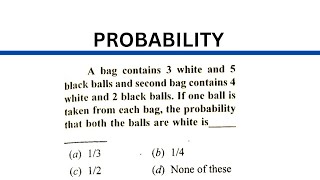 How to solve this? Probability - Quantitative Aptitude - CAT - MBA CET - CA Foundation