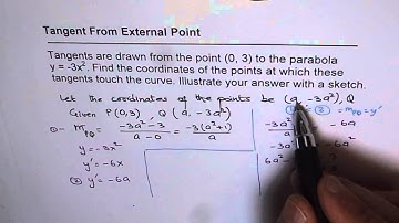 IMPORTANT Calculus Tangents to Curve from External Point Q23 p 84 Nelson MHF4U