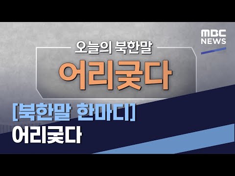 [북한말 한마디] 어리궂다 (2021.06.26/통일전망대/MBC)