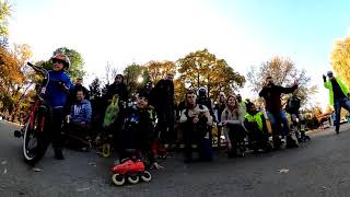 Inline city skating in Sofia celebrating 10 years of the group Let's skate together!