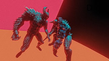 DEMON FIGHT 3D Animation Blender Eevee (Test Render)