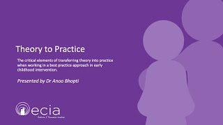 Best Practice in ECI Online Modules: 'Theory to Practice' with Dr Anoo Bhopti
