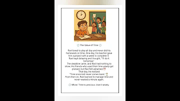 Short Story One Minute Moral Story The Value Of Time 
