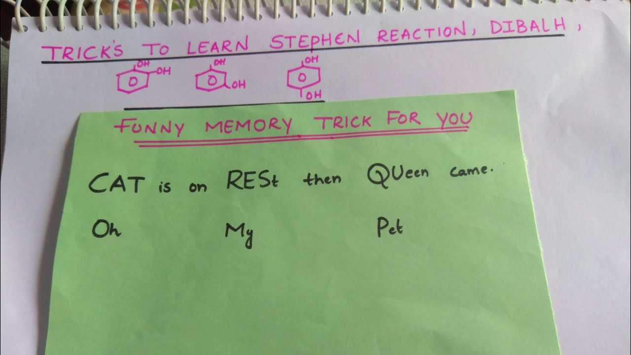 Trick's To Learn Stephen Reaction, DIBALH & one Funny Memorizing Trick from Aldehydes,ketones.