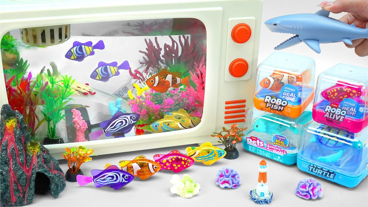 Satisfying With Unboxing Light Robo Fishing Aquarium Playset ASM