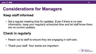 Employee Wellness During COVID-19