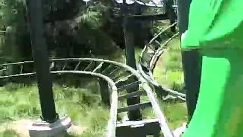 Preston and Ron on Dinosaur ride at Legoland