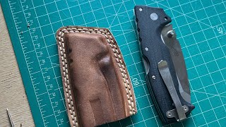 Handmade leather horizontal carry sheath for Cold Steel AD10