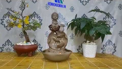 Thác Nước Phong Thủy Mini Để Bàn “Đức Phật Tọa Thiền Trên Đỉnh Tháp” – Góc Tâm Linh Ý Nghĩa