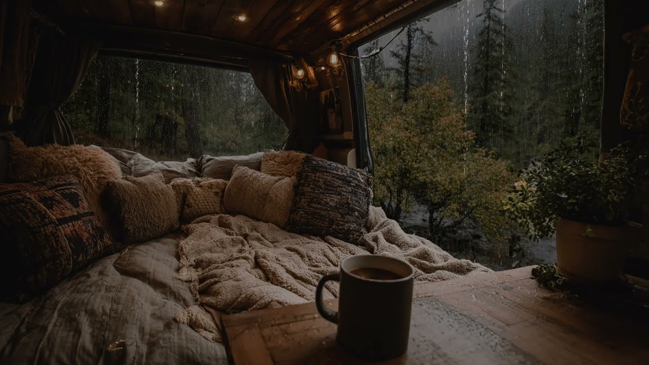 Rainy RV Escape: Relaxing Rain Sounds for Deep Sleep & Focus | Calming Rainfall