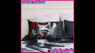 Sugar skull bedding sugar skull duvet cover, day of the dead bedding, sugar skull Comforter
