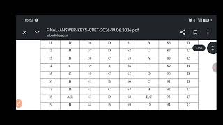 Cpet entrance 2026 final answer key 🎉🎉🎉.#cpet#.