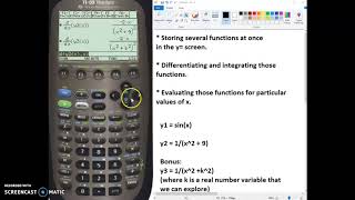 Using A Ti-89 To Store, Differentiate & Integrate Functions